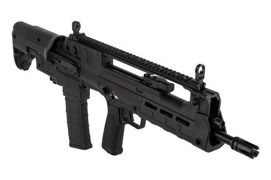 Springfield Armory FIRSTLINE Hellion Bullpup 5.56mm Rifle features a polymer M-LOK handguard